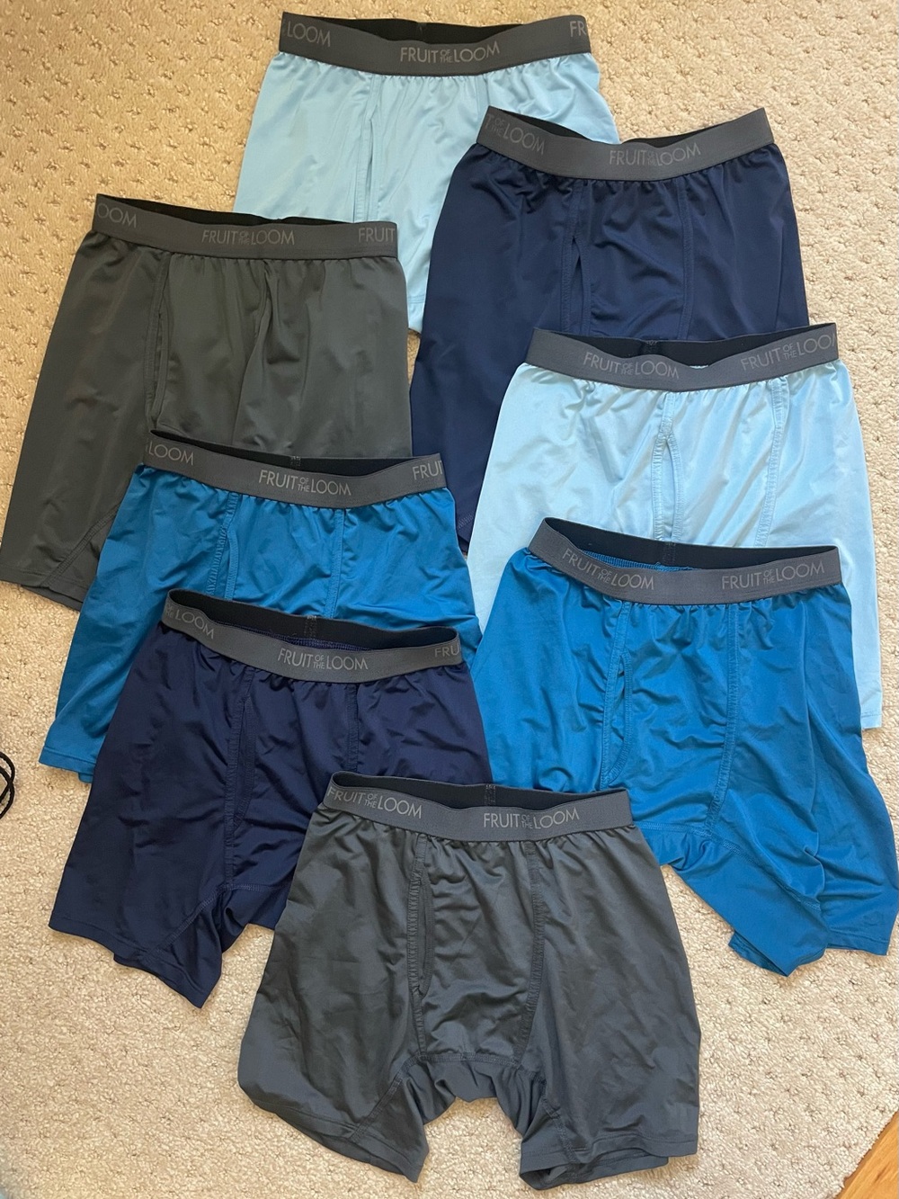 Fruit of the Loom Men's Athletic Boxer Briefs - Light Blue, Navy, Teal, Charcoal